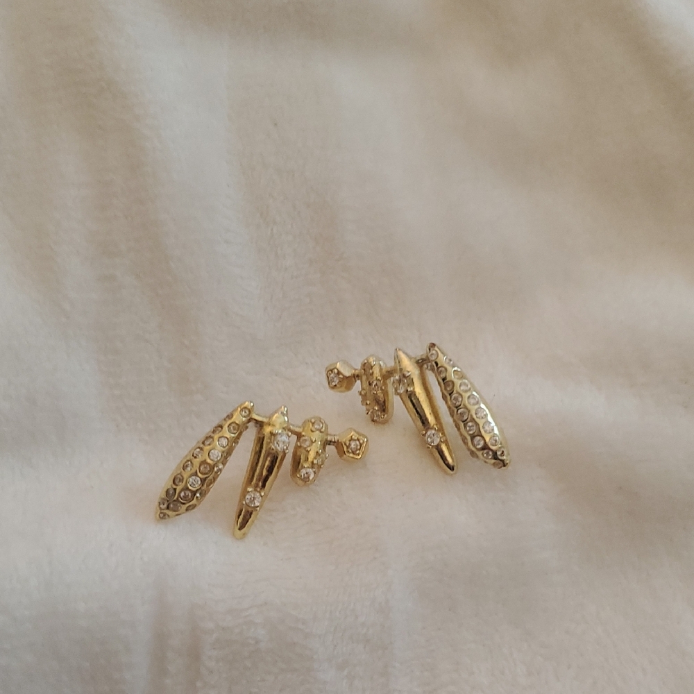 Elegant Gold and Silver Stud Earrings